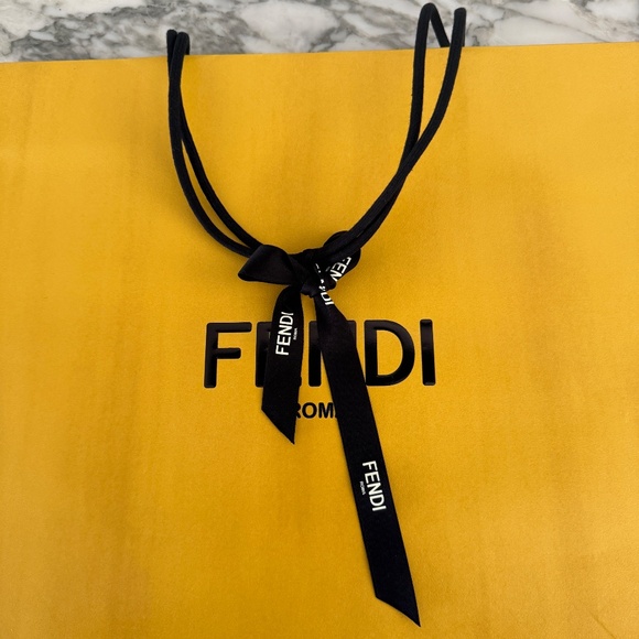 Authentic FENDI Roma GIFT BAG yellow & Black 16.5" x 16" x 5.5" - Picture 1 of 4